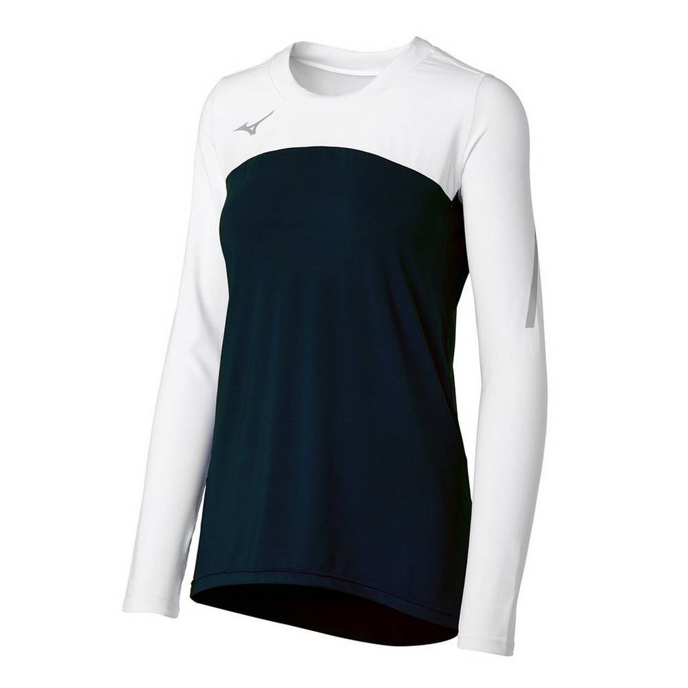 Damske Dresy Mizuno Techno VII Long Sleeve Volejbalove Čierne/Biele Vypredaj YFEL84725